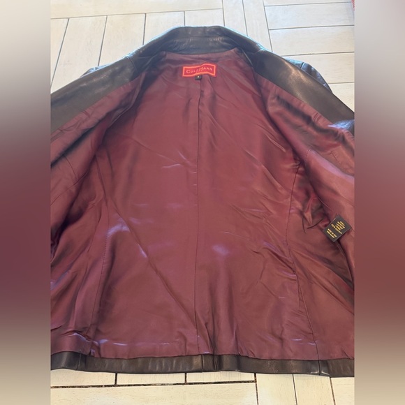 COLE HAAN | City Vintage Y2K Black 100% Lambskin Leather Blazer Jacket | Sz 6 - Picture 6 of 12